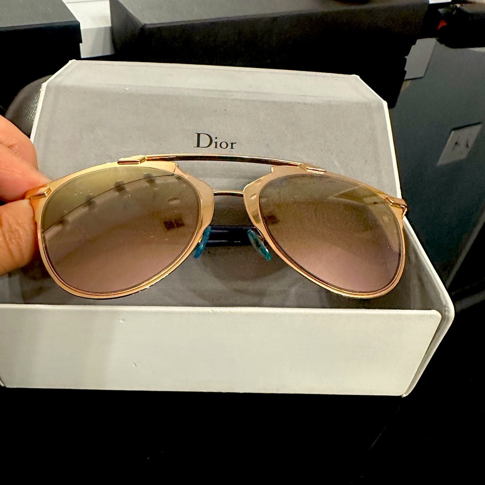 CHRISTIAN DIOR gold REFLECTED Sunglasses mirrored pink Lenses 321/0R